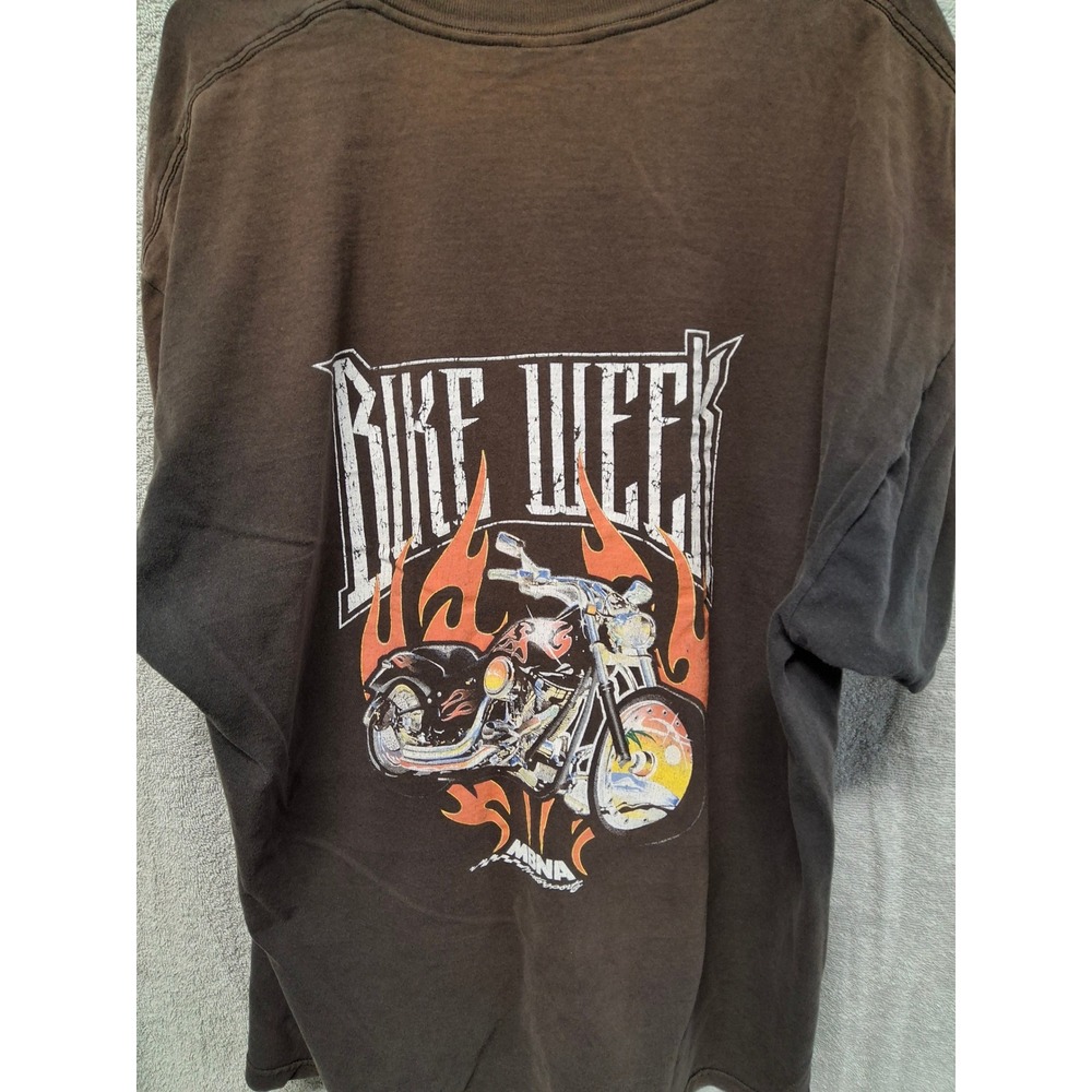 VintageDelta Pro Weight Bike Week MotorcycleT-Shirt Brown 2XLJ&P Cycles Flame b3 - Picture 3 of 3